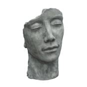 Statue visage homme extérieur petit format - Gris