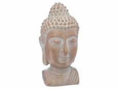 Statuette déco tête bouddha "blanchi" 38cm bronze