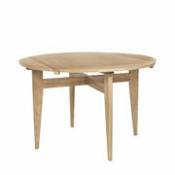 Table à rallonge B-Table / Réédition 1950 / Plateau transformable rond ou carré : 85 x 85 ou Ø 116 cm - Gubi bois naturel en bois