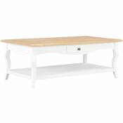 Table basse Blanc 110 x 60 x 40 cm mdf Vidaxl Blanc