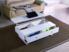 Table basse laque blanc mutifonction easy-