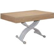 Table basse relevable Kubic Chêne clair