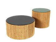 Table basse Riviera Duo / Set de 2 - Ø 60 & Ø 45 cm - Maison Sarah Lavoine vert en bois