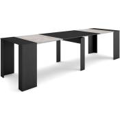 Table console extensible, Console meuble, 300, Pour 14 personnes, Table à Manger, Style moderne, Ciment - Skraut Home
