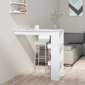 Table de bar murale Table haute | Table de Cuisine Blanc 102x45x103,5 cm Bois d'ingénierie 58577 - Blanc