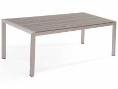 Table de jardin en aluminium et bois synthétique gris