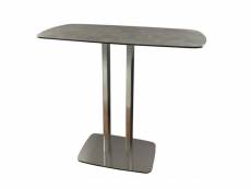 Table haute rectangulaire 120 cm plateau céramique