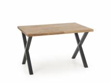 Table industrielle 140cm extensible plateau chêne et pieds métal vinus - rallonge: rallonges (2x40cm) 749