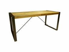 Table industrielle en fer et bois 180 x 80 x 76 cm