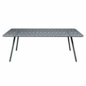 Table rectangulaire Luxembourg / 8 personnes - 207 x 100 cm - Aluminium - Fermob gris en métal