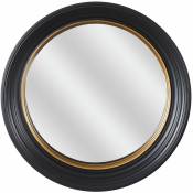 The Home Deco Factory - Miroir convexe - Dimensions : Diamètre : 40,5 cm - Epaisseur : 7 cm - Noir