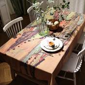 Toile en lin rectangulaire en lin vintage pour table
