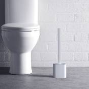 Ugreat - Brosse wc adhésive souple, manche, étiquette blanche, mur