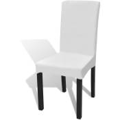 Vidaxl - Housses extensibles de chaise 6 pcs Blanc