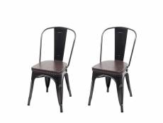 2x chaise de salle à manger hwc-h10e,métal,similicuir