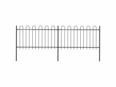 Admirable clôtures et barrières gamme sucre clôture de jardin avec dessus en cerceau acier 3,4 x 1 m noir