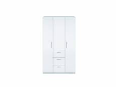Armoire avec 3 portes coloris blanc en mélamine - dim : 203 x 117 x 52 cm -pegane-