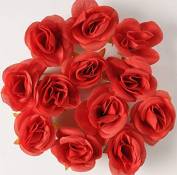 Artif-deco - Tetes de rose artificielle x 12 rouge