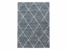 Bobochic tapis shaggy lana motif berbère gris 140x200