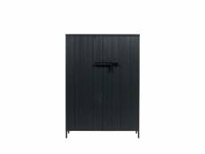 Bruut - armoire 2 portes en pin brossé - couleur - noir 373654-Z