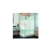 Cabine de douche Izi Glass2 Leda Carrée - Portes coulissantes - Verre sérigraphié - 90 x 90 cm
