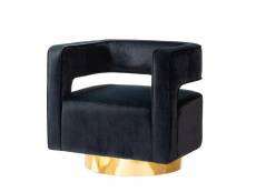 Chaise moderne en velours avec dossier ouvert courbé 3d et base pivotante en métal doré chaise club lounge en velours pour réception de clients décora