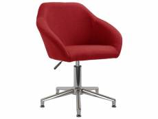 Chaise pivotante de bureau rouge bordeaux tissu