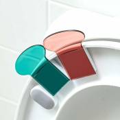 Csparkv - Lot de 2 leviers adhésifs pour abattant de wc - Fixation rapide sur le siège de toilette - Antibactérien - Levage du couvercle de toilette