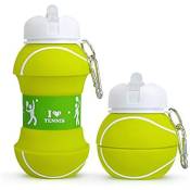 D)550 ml Bouteille d'eau en silicone sport - Gourde pour enfants, filles et adultes pliable compact sans bpa - Ccykxa