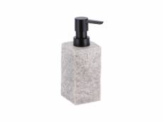 Distributeur à savon ou lotion en résine gris aspect pierre 260 ml - tendance