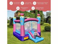Giantex château gonflable pour enfants avec trampoline toboggan panier de basket-ball sac transport,kit de réparation avec gonfleur 680w