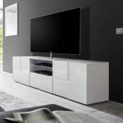 Grand meuble TV blanc laqué brillant ARTIC L 181 x