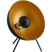 Les Tendances - Lampe de table sur trépied métal doré et noir Gello