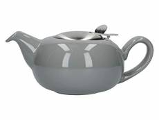 London Pottery Pebble Petite théière avec infuseur pour thé en vrac, grès, gris clair brillant, 2 tasses (500 ml)