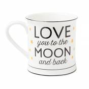 Mug en porcelaine anglaise Motif Love you to the Moon