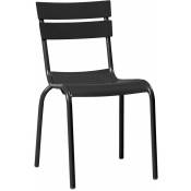 Netfurniture - Chaise latérale extérieure de l'empilage de Manalo - noir - noir - Noir