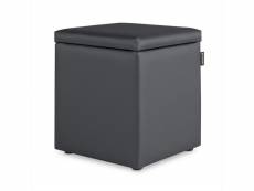 Pouf cube rangement similicuir gris pack 2 unités 3842878