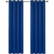 Rideaux Occultants Isolant Thermique avec Oeillet pour Décoration Maison Chambre, 2 Pièces, Petite Taille, 117x183 cm, Bleu Roi - Bleu Roi - Deconovo