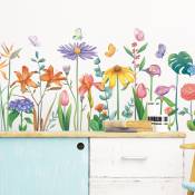 Stickers muraux fleurs pour chambre de filles - Stickers muraux bricolage pour enfants pour salle de classe, crèche, salle de jeux - Décor floral
