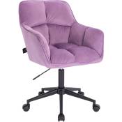Svita - jerry Chaise de bureau avec accoudoirs réglable en hauteur Chaise pivotante avec roulettes Velours violet