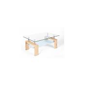 Table basse avec double plateau en verre naturel - kimmy