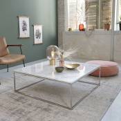 Table basse carrée en marbre et métal 100
