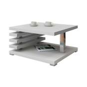 Table basse Goodyear 122, Mat blanc, 31x60x60cm, Stratifié, D'angle - Mat blanc
