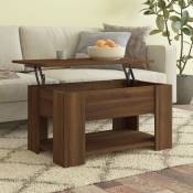 Table basse Table de salon | Bout de canapé Chêne marron 79x49x41 cm Bois d'ingénierie 83056 - Brun