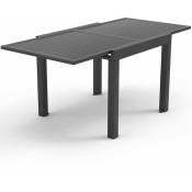 Table de jardin extensible, aluminium, 81-163 x 81 x 75 cm gris foncé - gris foncé - Devoko