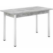 Table de salle à manger cuisine bureau mdf 120 cm cm gris blanc - Blanc