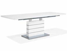 Table extensible en acier blanc hamler 97807