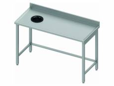 Table inox adossée - vide ordure à gauche - profondeur 800 - stalgast - - inox1100x800 x800x900mm
