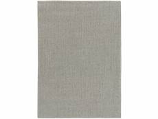 Tapis en laine et polyester - tricot - gris clair - 140 x 200 cm
