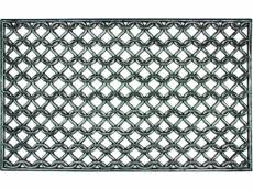 Tapis gratte-pieds extérieur grille maille en caoutchouc - dim : 45 x 75 cm